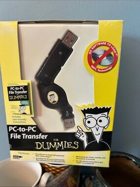 PC-to-PC File Transfer Cable for Dummies - Black New in Box